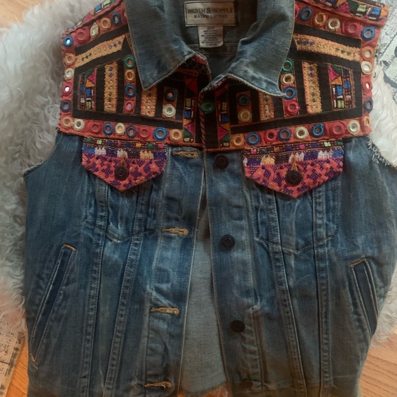 Denim & Supply Ralph Lauren Jackets & Blazers - Vintage Embroidered Denim Vest with Colorful Accents